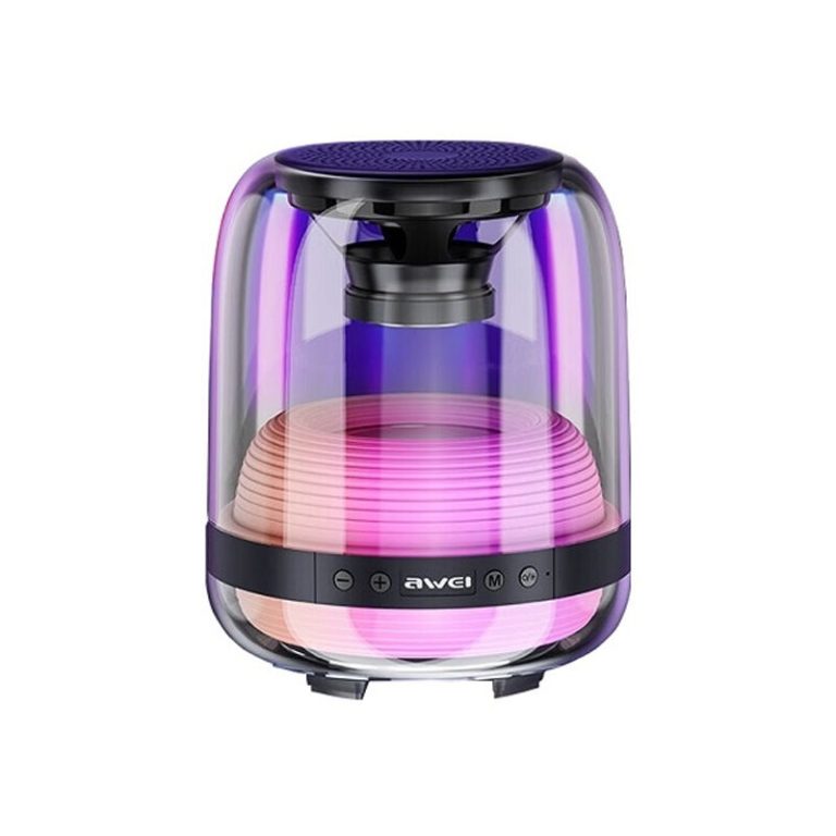 Main Features Type Portable Mini Speaker Amplifier Power Type-C (DC5V, 500MA) Others 360 degree colored light Lightweight Physical Spec Color Black Connection Type Bluetooth 5.1 Power Source Battery capacity / voltage 1200mAh (Li-polymer Battery) Battery Life Playtime: 5~6 Hours Manufacture Warranty Warranty 6 months Description Awei Y386 Mini Bluetooth Speaker The Awei Y386 Colorful Bluetooth Mini Speaker is intended to improve your listening experience with a combination of flair, portability, and strong functions. Its 1,200mAh Li-polymer battery of Y386 gives you 5 to 6 hours of continuous playback, making it ideal for lengthy listening sessions at home or outside. Featuring the newest Bluetooth 5.1 technology with BR+EDR+BLE, this Y386 speaker provides quicker, more robust connections with minimum latency, delivering a flawless streaming experience. The wide range and economical power usage let you to enjoy high-quality sound from your devices without having to worry about frequent disconnections. One of the Y386's most notable features is its 360-degree colorful LED light display, which provides a dynamic, immersive environment that syncs with your music, making it great for parties, gatherings, or simply enriching your own space. The lights illuminate the whole speaker, providing a complete visual experience from all directions and adding excitement to any scene. This Y386 tiny speaker is lightweight and portable, making it ideal for outdoor use, travel, and casual everyday listening. The Y386 speaker charges quickly and easily via a Type-C connector with a 5V/500mA input, allowing you to resume listening to music without having to wait long. Despite its small size, the Awei Y386 produces exceptional sound quality, with clarity and depth, making it an ideal choice for anyone seeking a portable speaker with both visual appeal and good performance. Whether you're at a party, resting at home, or on the run, the Y386 provides a vibrant and dynamic audio experience.