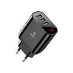 Baseus Mirror Lake 3.4A Intelligent Digital Display 3USB Travel Charger Adapter
