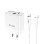 HOCO C80 Fast Charger 18W Dual Port Charger With Type-C to Type-C Data Cable