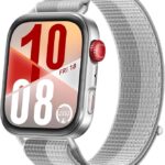 Huawei Fit 4 Silver Aluminium Case Watch (Nylon loop strap)