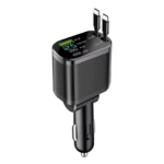 M4 5-in-1 Car Charger - Dual USB-C Fast Charge & Digital Display