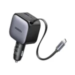 UGREEN 90W Fast Car Charger with Retractable Cable